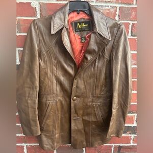 70's Adler Cabretta Glove Leather Men’s Brown 3 Button Jacket Sz 40 See Note C10